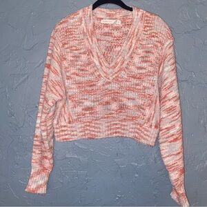 Altar’d State Cozy Pink V-Neck Knit Sweater